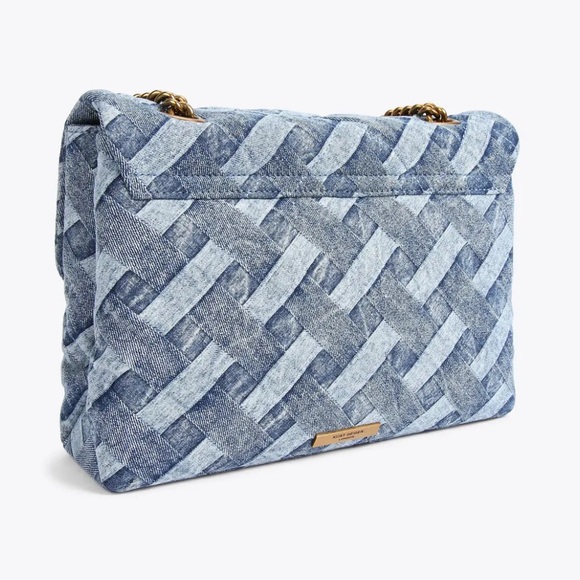 BEAUTIFUL KURT GEIGER LARGE DENIM PURSE WITH GOLD CHAIN STRAP ๐๐ฉต๐ - Picture 4 of 8